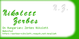 nikolett zerbes business card